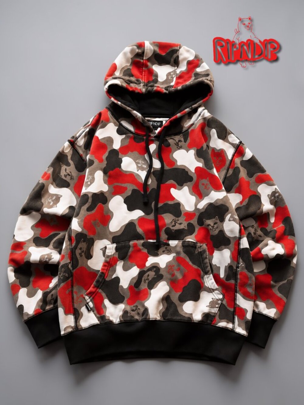 RIPNDIP Nerm Camo Pullover Hoodie Red Camo Size M